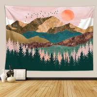 Bravo 100% Polyester Fabric 3D Digital Printed Mountain Wall Hanging Tapestry from China