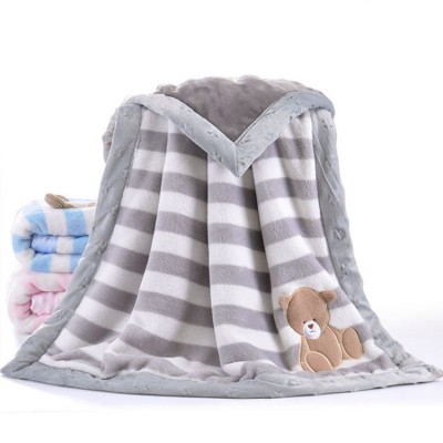 Wholesale Soft Double Sides Flannel Fleece Baby Blanket