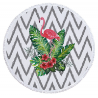 Custom pattern round beach towel with tassels