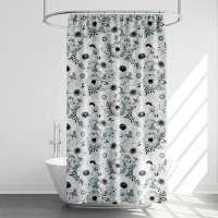 Monad Nature Flower Waterproof Polyester Shower Curtain For Hotel